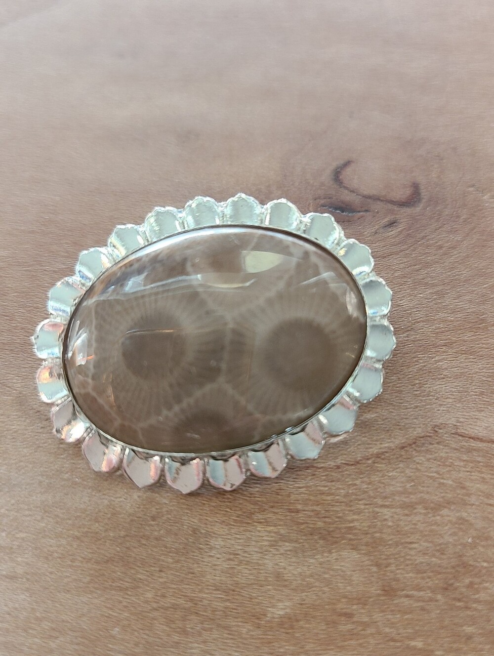 Antique Tan Stone Pin!